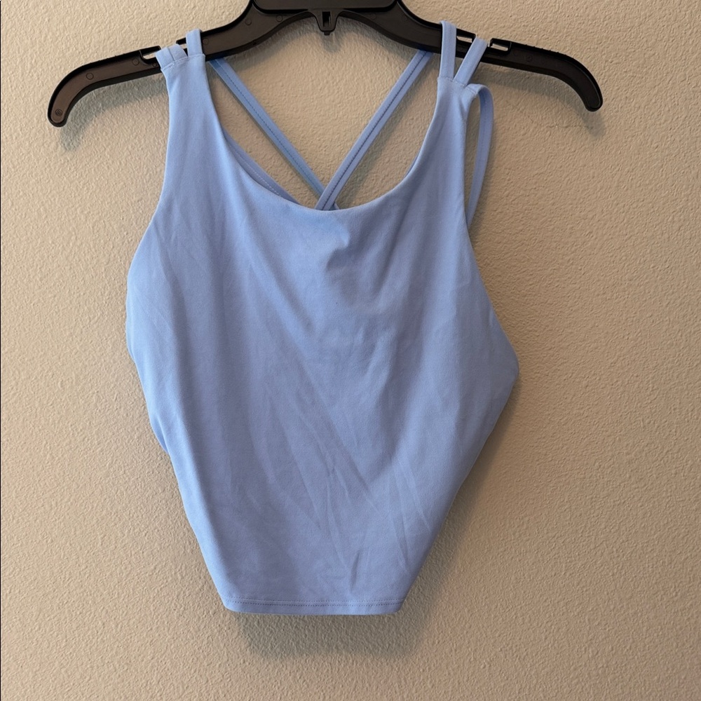 Light Blue Women's Strappy Crop Tank Top